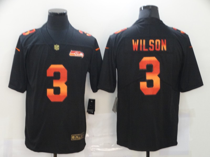 Men's Seattle Seahawks #3 Russell Wilson 2020 Black Fashion Limited Stitched NFL Jersey